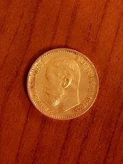 Золотая монета Николай ll,  5 рублей,  1898 г.